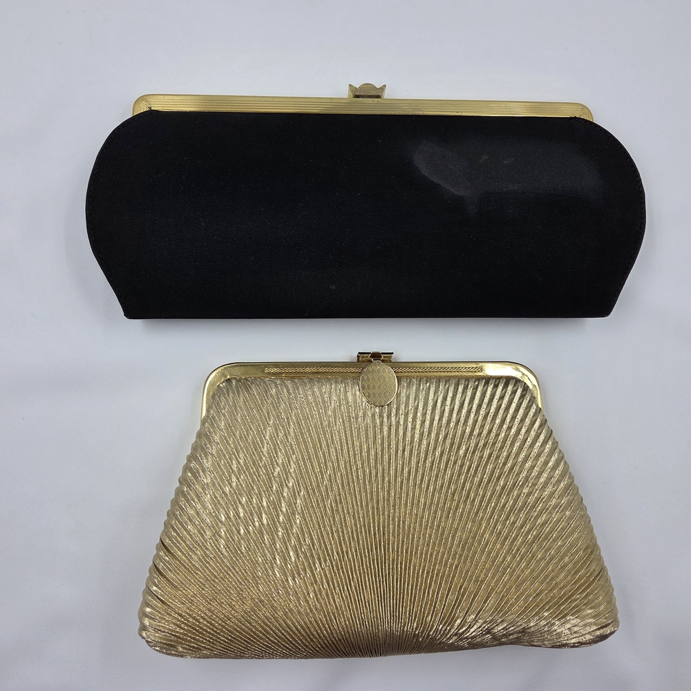 Elegant Black and Gold Clutch Set